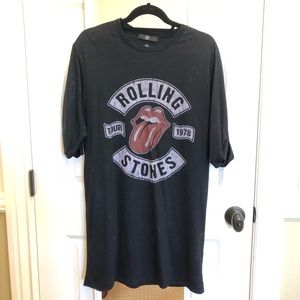 Missguided Rolling Stones Black Tunic